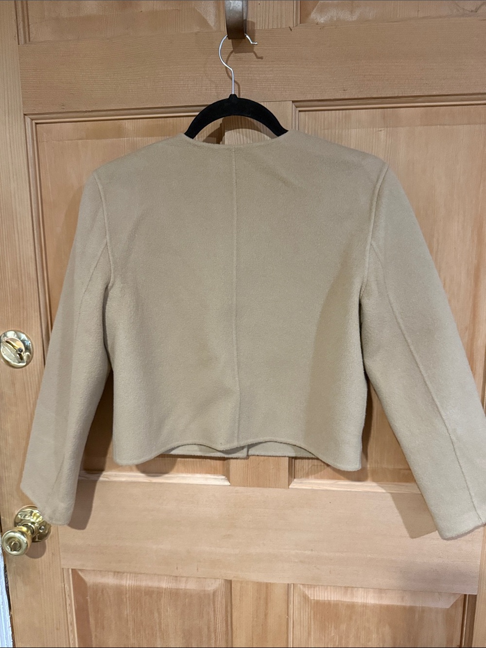 Theory Cropped Camel Wool-Blend Boxy Jacket, size xs/small - Picture 4 of 4